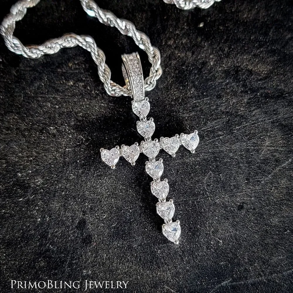 Heart Diamond Cross Necklace